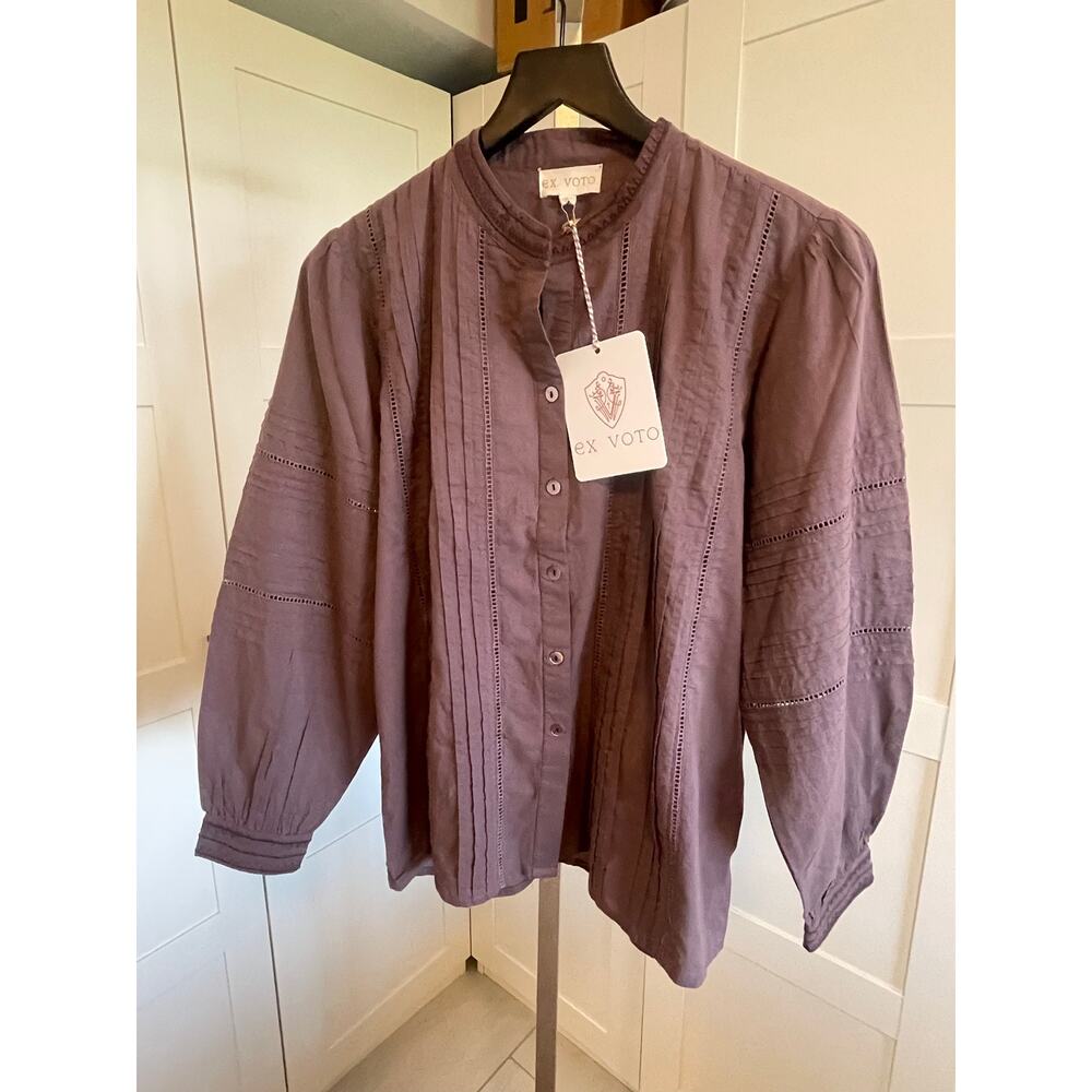 NWT: Ex Voto Olivia Long Sleeve Glous in Plum Size M - Picture 4 of 9